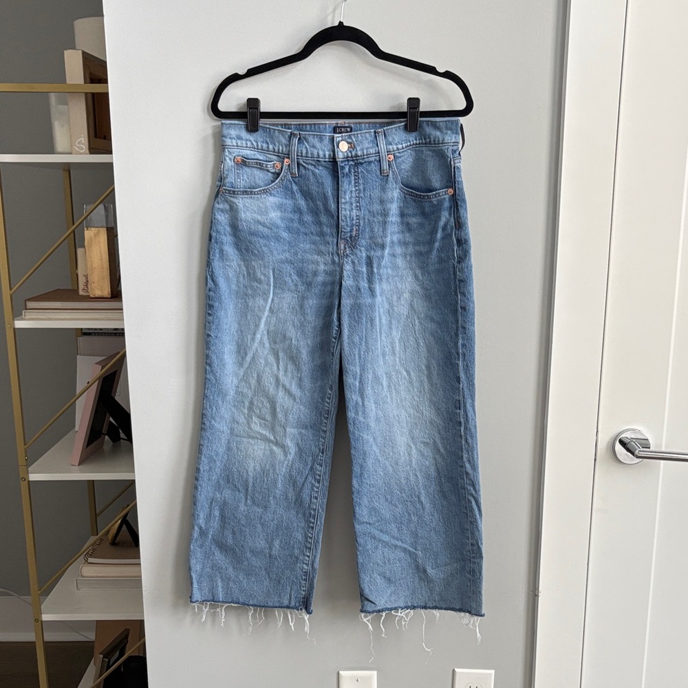 J. Crew Wide Leg Crop Light Blue Jeans
